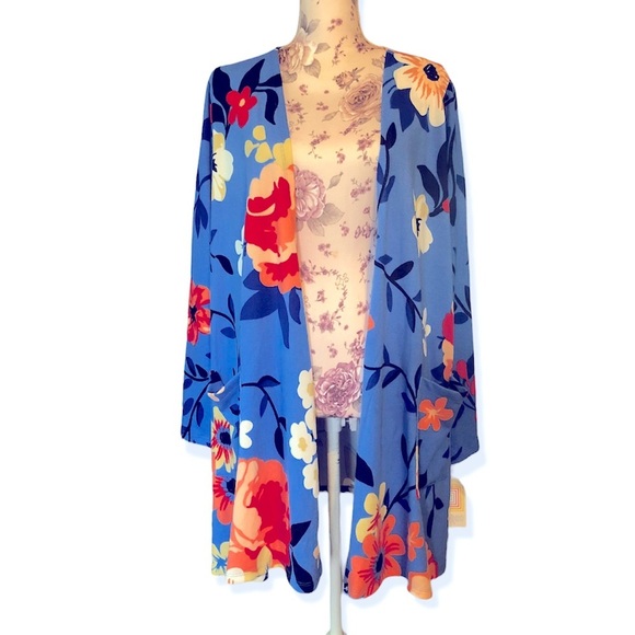 Lularoe Caroline Floral Kimono Open Cardigan - Picture 1 of 5